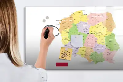 Lavagna magnetica con mappa della Polonia