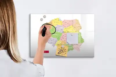 Lavagna magnetica con mappa della Polonia