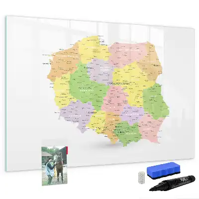 Lavagna magnetica con mappa della Polonia