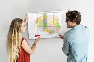 Lavagna magnetica con mappa della Polonia