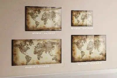 Lavagna magnetica con design a vecchia mappa del mondo per disegnare