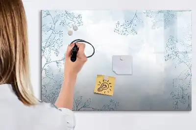 Lavagna magnetica per scrivere modello Schizzo di piante