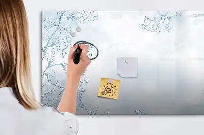 Lavagna magnetica per scrivere modello Schizzo di piante