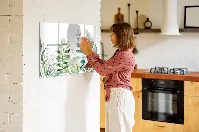 Lavagna magnetica decorata con foglie ad acquerello