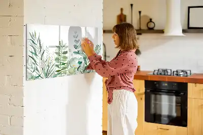 Lavagna magnetica decorata con foglie ad acquerello