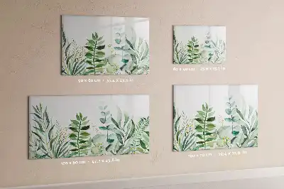 Lavagna magnetica decorata con foglie ad acquerello