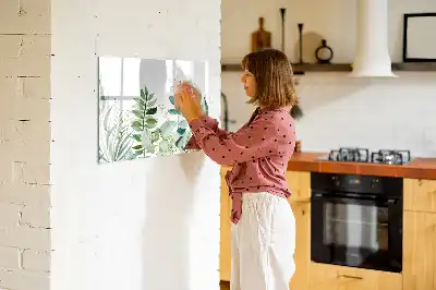 Lavagna magnetica decorata con foglie ad acquerello