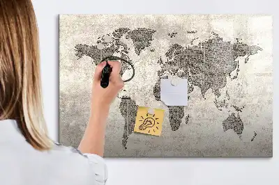 Lavagna magnetica da disegno mappa del mondo