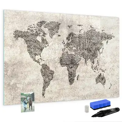Lavagna magnetica da disegno mappa del mondo