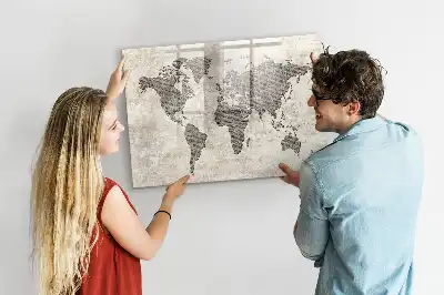 Lavagna magnetica da disegno mappa del mondo