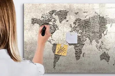 Lavagna magnetica da disegno mappa del mondo