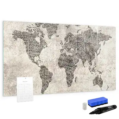 Lavagna magnetica da disegno mappa del mondo