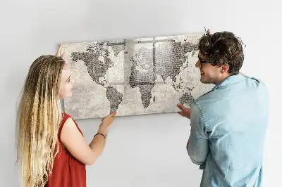 Lavagna magnetica da disegno mappa del mondo