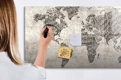 Lavagna magnetica da disegno mappa del mondo