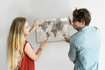 Lavagna magnetica da disegno mappa del mondo