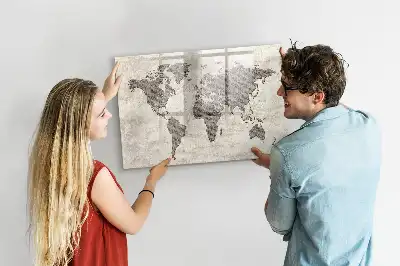 Lavagna magnetica da disegno mappa del mondo