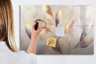 Lavagna magnetica con stampa di piante ad acquerello