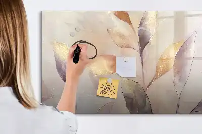 Lavagna magnetica con stampa di piante ad acquerello