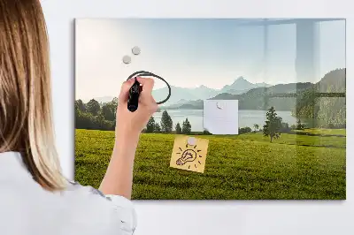 Lavagna magnetica per disegnare tema montagne e pianura