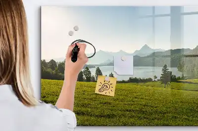 Lavagna magnetica per disegnare tema montagne e pianura