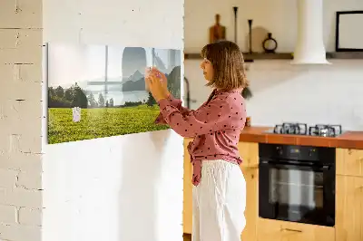 Lavagna magnetica per disegnare tema montagne e pianura