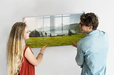Lavagna magnetica per disegnare tema montagne e pianura