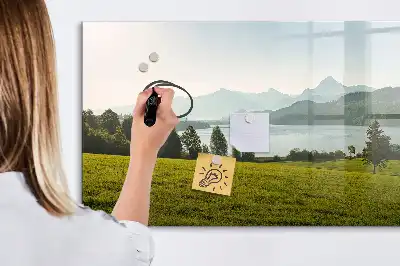 Lavagna magnetica per disegnare tema montagne e pianura