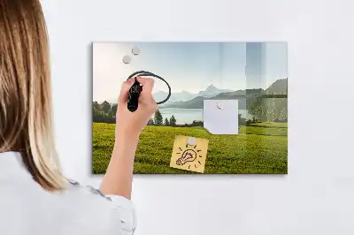 Lavagna magnetica per disegnare tema montagne e pianura