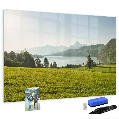 Lavagna magnetica per disegnare tema montagne e pianura