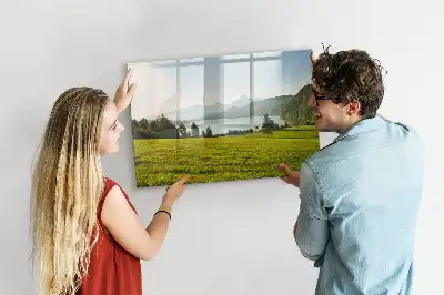 Lavagna magnetica per disegnare tema montagne e pianura