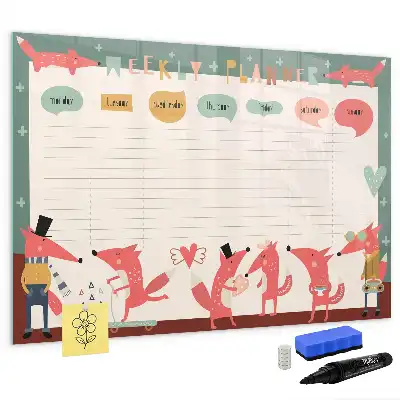 Lavagna magnetica per scrivere pianificatore settimanale per bambini