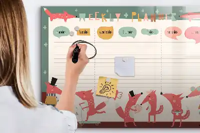 Lavagna magnetica per scrivere pianificatore settimanale per bambini