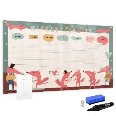 Lavagna magnetica per scrivere pianificatore settimanale per bambini