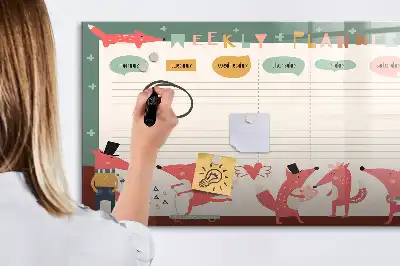 Lavagna magnetica per scrivere pianificatore settimanale per bambini