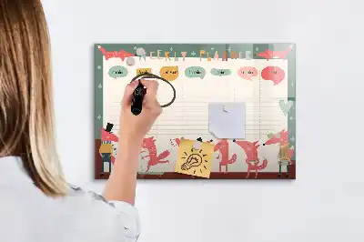 Lavagna magnetica per scrivere pianificatore settimanale per bambini