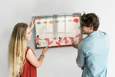 Lavagna magnetica per scrivere pianificatore settimanale per bambini