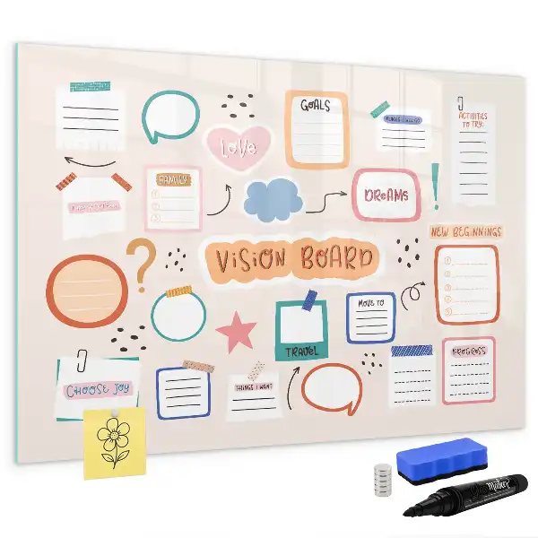 Lavagna magnetica per disegnare versione colorata vision board