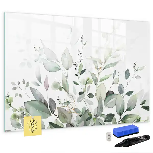 Lavagna magnetica con stampa di foglie di piante