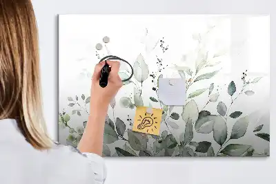 Lavagna magnetica con stampa di foglie di piante