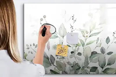 Lavagna magnetica con stampa di foglie di piante
