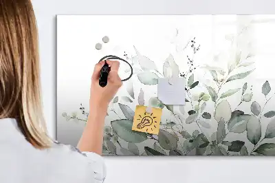 Lavagna magnetica con stampa di foglie di piante
