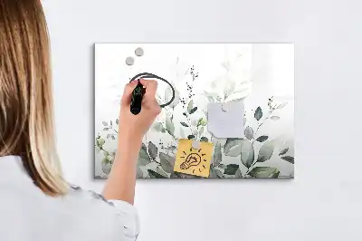 Lavagna magnetica con stampa di foglie di piante