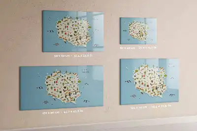 Lavagna magnetica per bambini con mappa illustrata degli animali della Polonia
