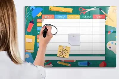Lavagna magnetica per scrivere orario delle lezioni