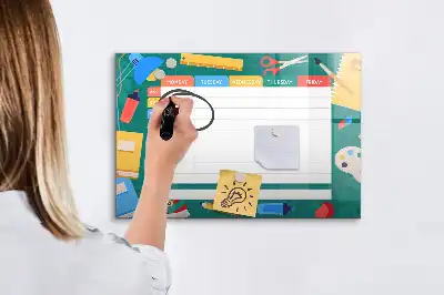 Lavagna magnetica per scrivere orario delle lezioni