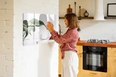 Lavagna magnetica per disegnare motivo foglie astratte