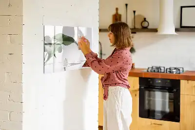 Lavagna magnetica per disegnare motivo foglie astratte