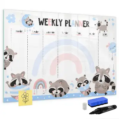 Lavagna magnetica per scrivere pianificatore settimanale per bambini