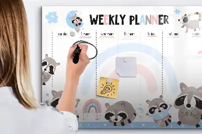 Lavagna magnetica per scrivere pianificatore settimanale per bambini