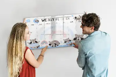 Lavagna magnetica per scrivere pianificatore settimanale per bambini